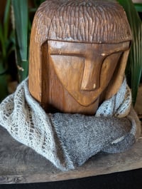 Image 5 of Circular Scarf Grey and Cream