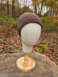 Image 2 of Pure Lambswool Beanie in Brown