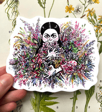 Aggressively Floral large sticker 