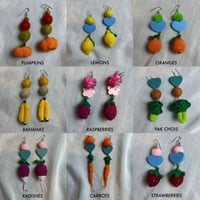 Image 1 of crocheted earrings — fruits&vegetables