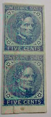 #203-CIVIL WAR SALE: HUGE GROUP 20 CONFEDERATE STAMPS AS SINGLES & PAIRS+STRIP OF 3 & BLOCK OF SIX