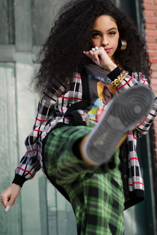 Image of Vintage Elaina Fuzzy Green Plaid Trousers W/Pockets