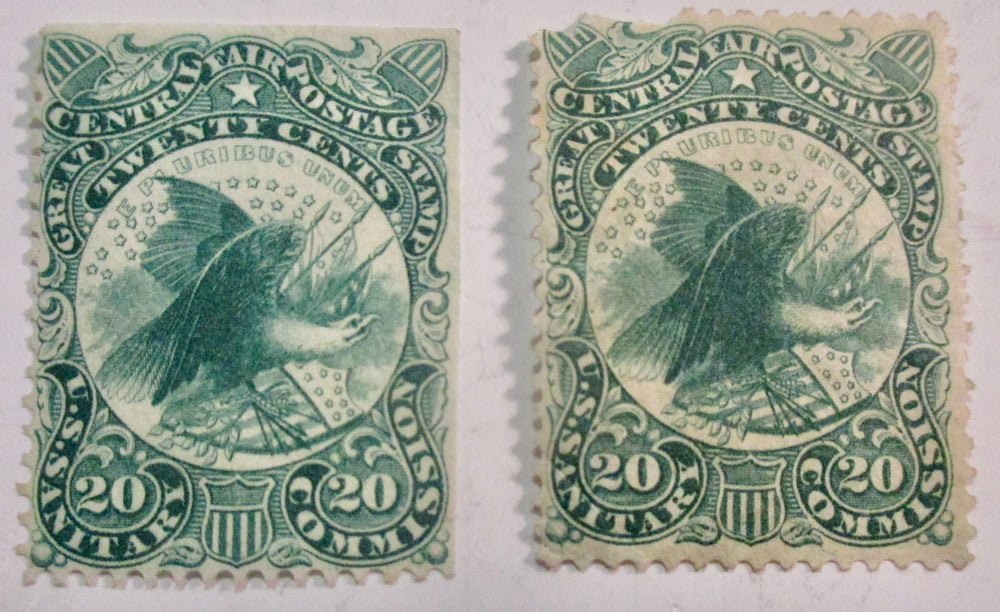 #200-CIVIL WAR SALE: RARE BAZAAR POSTAGE CINDERELLA STAMP+2 FROM GREAT CENTRAL FAIR