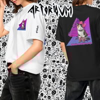 Image 2 of Tortoiseshell cats punk rock retro tshirt 100% cotton relaxed fit 