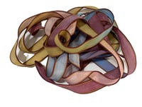 Image 2 of 1PC. DRAGONFLY 42" hand dyed wrist wrap bracelet silk ribbon//Yoga wrist wrap bracelet ribbon