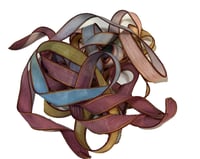 Image 3 of 1PC. DRAGONFLY 42" hand dyed wrist wrap bracelet silk ribbon//Yoga wrist wrap bracelet ribbon