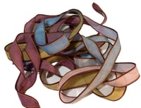 Image 5 of 1PC. DRAGONFLY 42" hand dyed wrist wrap bracelet silk ribbon//Yoga wrist wrap bracelet ribbon