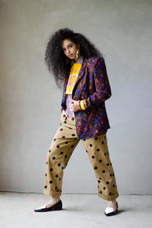 Image of Modern J. Crew Polka Dot Flat Front Straight Leg Trousers