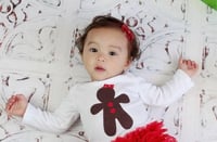 Image 1 of Gingerbread Girl Baby Holiday Top Baby Shower Gift Girls Bodysuit