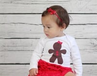 Image 2 of Gingerbread Girl Baby Holiday Top Baby Shower Gift Girls Bodysuit