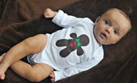 Image 1 of Gingerbread Boy Baby Holiday Top Baby Shower Gift Boys Bodysuit