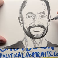 Image 3 of “The Contrarian” — Chamath Palihapitiya Ink Portrait (6×9)