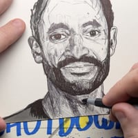 Image 5 of “The Contrarian” — Chamath Palihapitiya Ink Portrait (6×9)