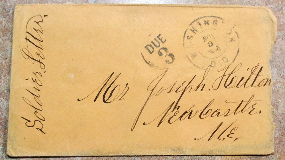 #195-CIVIL WAR SALE:  3 ENVELOPES FOR SOLDIER'S LETTERS SUPPLIED BY SANITARY COMMISSION
