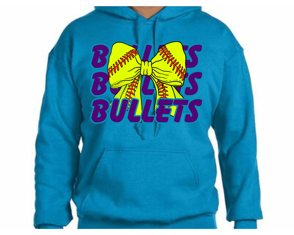 Image of Bullets Softball Bow  Hoodie