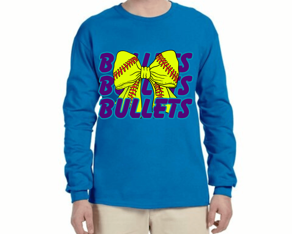 Image of Bullets Softball Bow Long Sleeve
