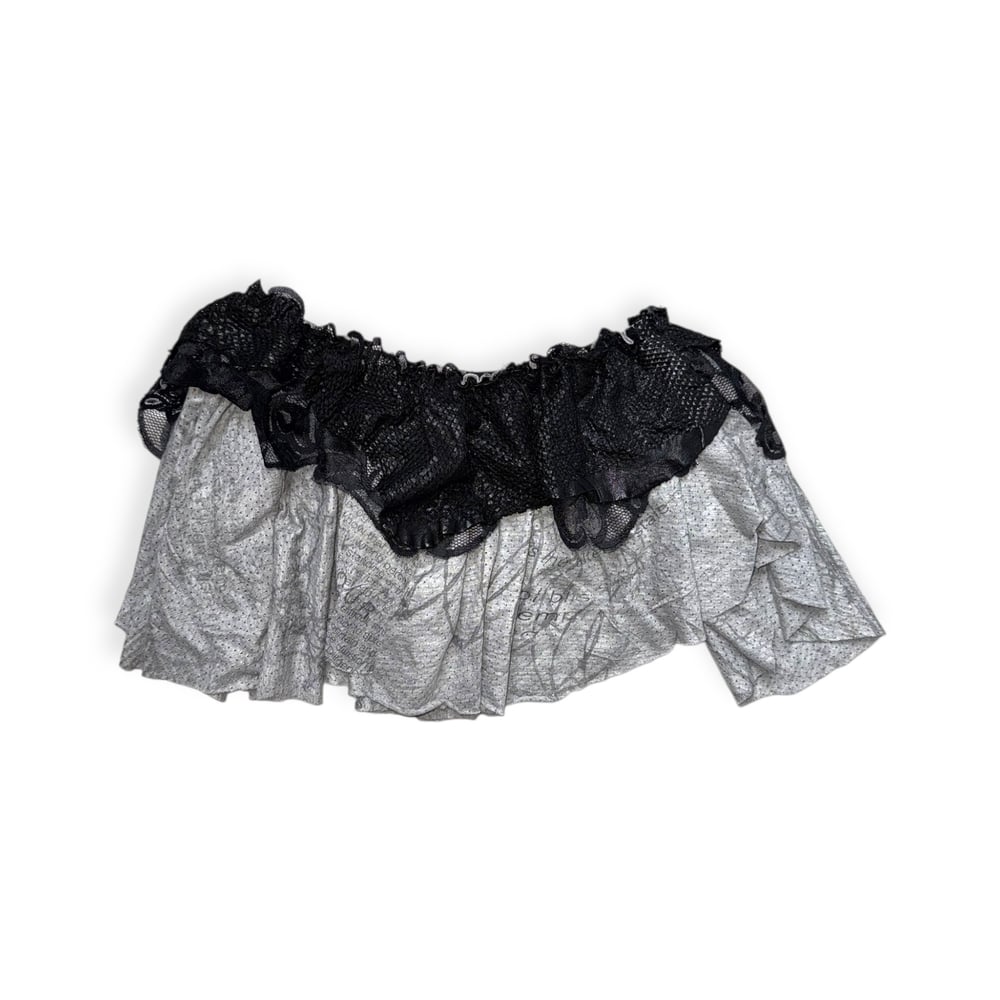 perforated mini skirt