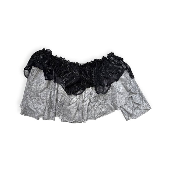 perforated mini skirt