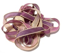 Image 3 of 1PC. SUGAR PLUM 42" hand dyed wrist wrap bracelet silk ribbon//Yoga wrist wrap bracelet ribbon