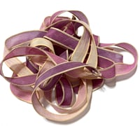Image 1 of 1PC. SUGAR PLUM 42" hand dyed wrist wrap bracelet silk ribbon//Yoga wrist wrap bracelet ribbon