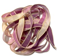 Image 5 of 1PC. SUGAR PLUM 42" hand dyed wrist wrap bracelet silk ribbon//Yoga wrist wrap bracelet ribbon