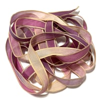 Image 7 of 1PC. SUGAR PLUM 42" hand dyed wrist wrap bracelet silk ribbon//Yoga wrist wrap bracelet ribbon