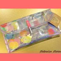 Image 1 of Clear Vinyl Holographic Lollipop and Mulitcolored Confetti Large Clutch 
