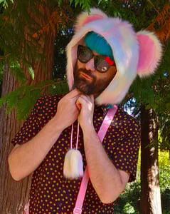 Image of Pastel Rainbow Fluffy Hat