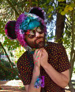 Image of Rainbow Leopard Fluffy Hat