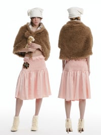 Image 2 of Two-tone layered ruched skirt