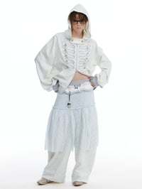 Image 4 of Two-tone layered ruched skirt