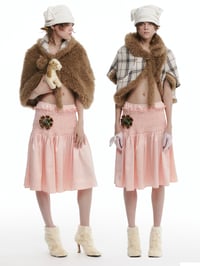 Image 2 of Reversible Two-Tone Wool Plush Shawl, soft, warm, two colors.