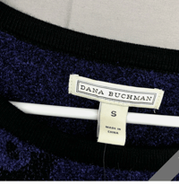 Image 3 of New Dana Buchman Black Purple Long Sleeve Casual Knit Sweater Small Women