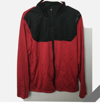 Image 1 of And1 Red and Black Full Zip Knit Windbreaker Jacket Size Medium Mens Casual