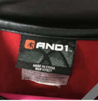 Image 3 of And1 Red and Black Full Zip Knit Windbreaker Jacket Size Medium Mens Casual