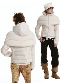 Image 3 of Two-Tone Two-Piece Shawl Down Jacket