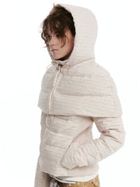 Image 4 of Two-Tone Two-Piece Shawl Down Jacket