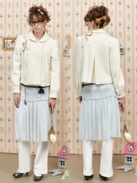 Image 2 of Two-Tone Sheer Layered Wool Short Jacket