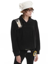 Image 3 of Two-Tone Sheer Layered Wool Short Jacket