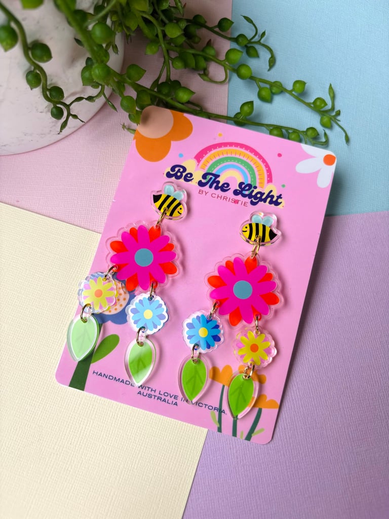 SPRING RAINBOW FLOWERS - 3 FLOWERS