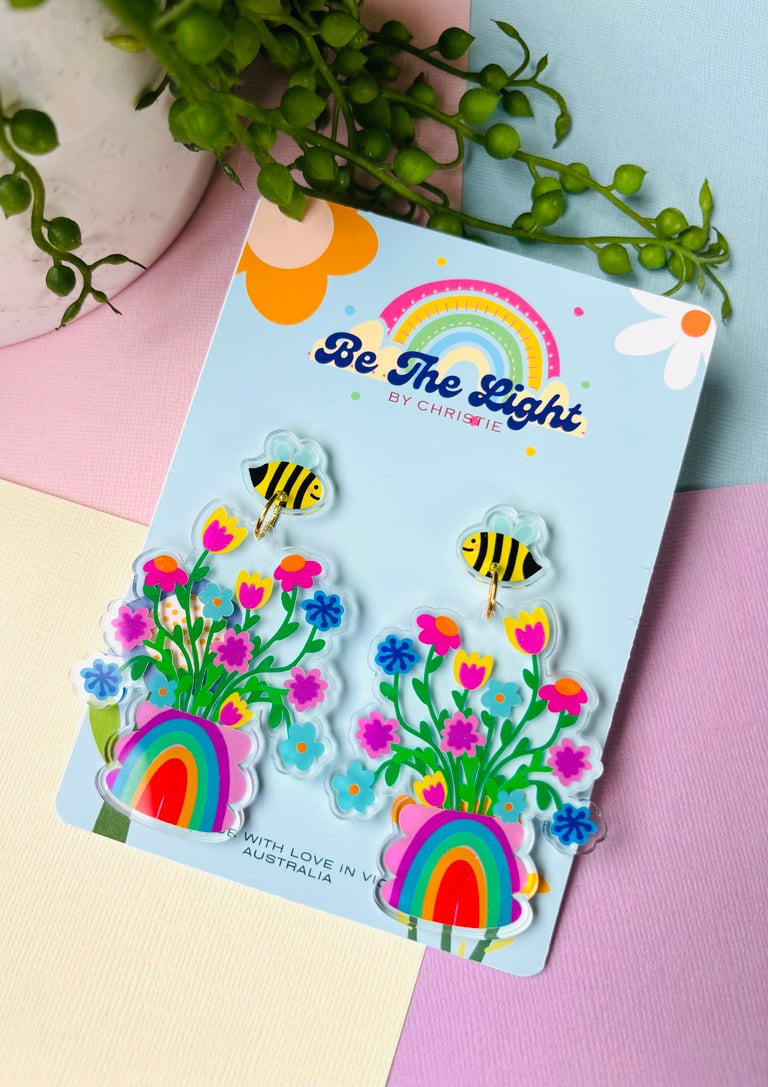 SPRING RAINBOW FLOWERS - RAINBOW VASE