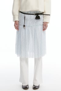 Image 11 of Two-tone layered ruched skirt