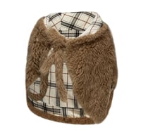 Image 6 of Reversible Two-Tone Wool Plush Shawl, soft, warm, two colors.