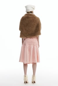 Image 11 of Reversible Two-Tone Wool Plush Shawl, soft, warm, two colors.