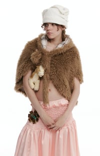 Image 9 of Reversible Two-Tone Wool Plush Shawl, soft, warm, two colors.