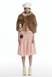 Image 10 of Reversible Two-Tone Wool Plush Shawl, soft, warm, two colors.