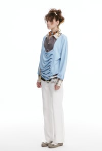 Image 8 of Faux Two-Piece Shirt Collar Cotton Sweatshirt