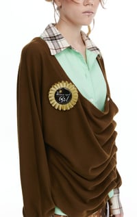 Image 12 of Faux Two-Piece Shirt Collar Cotton Sweatshirt