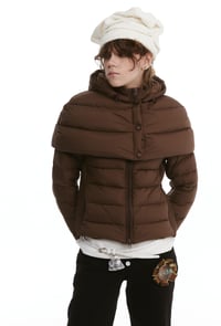 Image 7 of Two-Tone Two-Piece Shawl Down Jacket