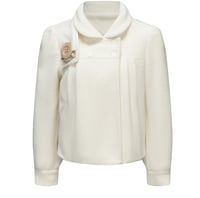 Image 12 of Two-Tone Sheer Layered Wool Short Jacket